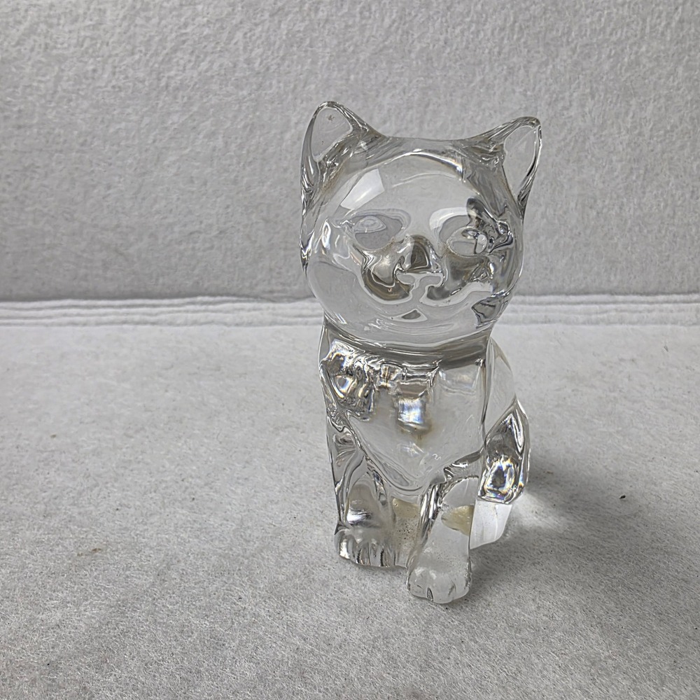 Princess House Pets Katrina Kitten Cat Figurine 24% Led Crystal Paperweight #811